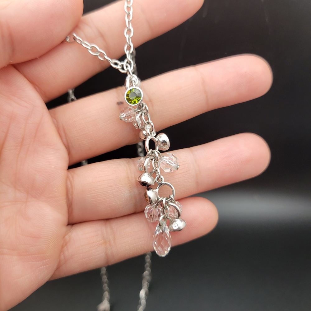 Swarovski Silver-Tone Multi-Color Drop Pendant Necklace